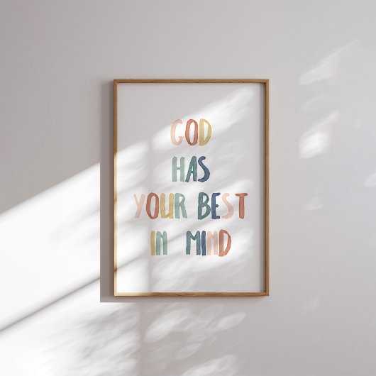 Boho pastel God heeft je beste in gedachten poster