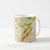Boho Pastel Groen Beige Goud Koffiemok (Voorkant rechts)