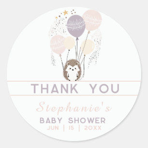 Boho Pastel Hedgehog en ballonnen Ronde Sticker