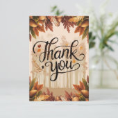 Boho Pastel Herfst Herfst Bedankkaart (Staand voorkant)