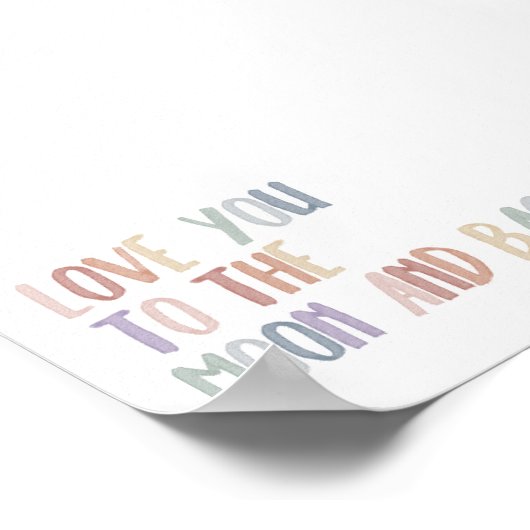 Boho pastel hou van je naar de maan en terug print (Hoek)