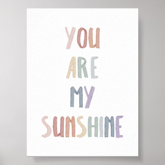 Boho pastel je bent mijn zonneschijn print (Voorkant)