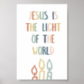 Boho pastel Jesus is het licht van de wereld poste Poster (Voorkant)