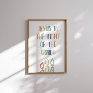 Boho pastel Jesus is het licht van de wereld poste Poster