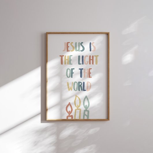 Boho pastel Jesus is het licht van de wereld poste Poster