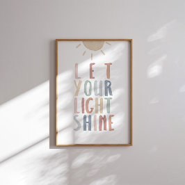 Boho pastel laat je licht glanzen print