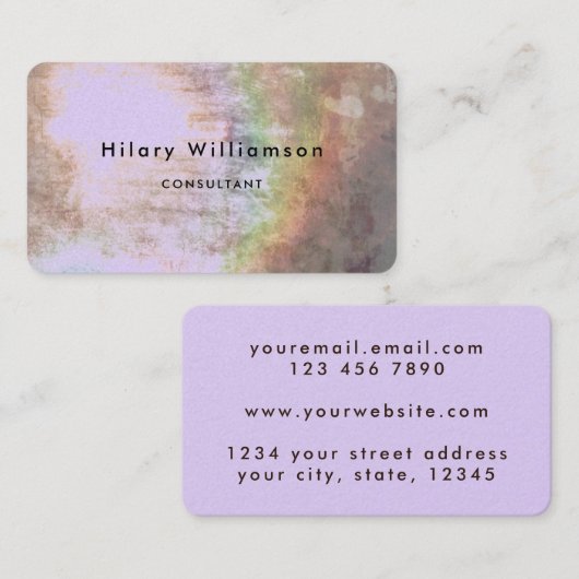 Boho Pastel Lavender Grunge Visitekaartje (Voorkant / Achterkant)