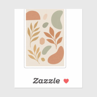 Boho Pastel Leaves Custom Sticker | Modern Botanic