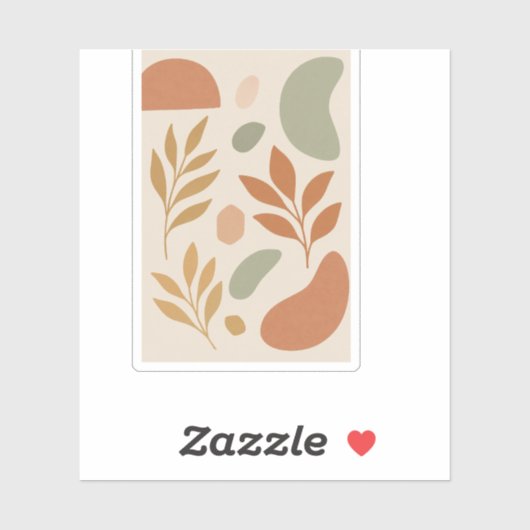 Boho Pastel Leaves Custom Sticker | Modern Botanic (Vel)