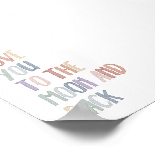 Boho pastel liefde voor de maan en terug print (Hoek)