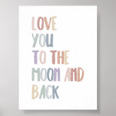 Boho pastel liefde voor de maan en terug print (Voorkant)
