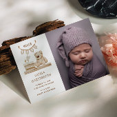 Boho pastel lieve teddybeer speelgoed. Schattigee Aankondiging