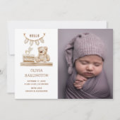 Boho pastel lieve teddybeer speelgoed. Schattigee Aankondiging (Voorkant)