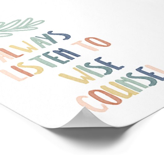 Boho pastel luister altijd naar verstandig poster (Hoek)