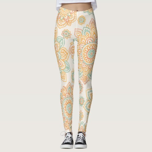 Boho Pastel Mandala Leggings (Voorkant)