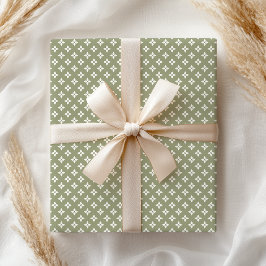 Boho Pastel Meisjesachtig Modern Groen Geometrisch Cadeaupapier