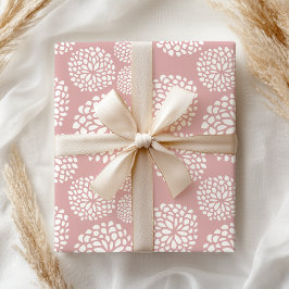 Boho Pastel Meisjesachtig Modern Roze Bloem Cadeaupapier