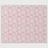 Boho Pastel Meisjesachtig Moderne Roze Bloemen Cadeaupapier (Vlak)