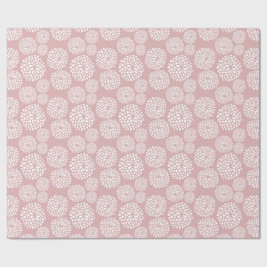 Boho Pastel Meisjesachtig Moderne Roze Bloemen Cadeaupapier (Vlak)