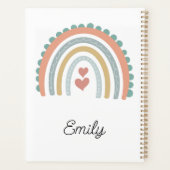 Boho Pastel Modern Elegant Rainbow personaliseren Planner (Achterkant)