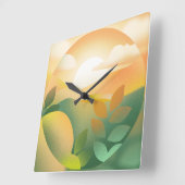 Boho Pastel Natuur Schildering Landschap Klok (Hoek)