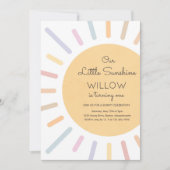 Boho Pastel Onze Little Sunshine Birthday Party Kaart (Voorkant)