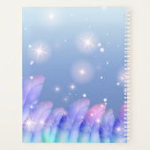 Boho Pastel Paars Pink Feathers Sparkles Planner (Achterkant)