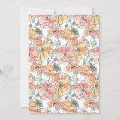 Boho Pastel Peach Waterverf Floral Baby shower Kaart (Achterkant)