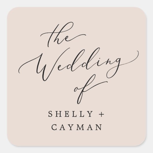 Boho Pastel Peach Wedding Envelope zegels (Voorkant)