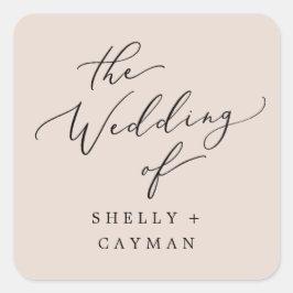 Boho Pastel Peach Wedding Envelope zegels