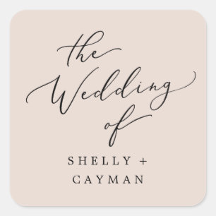 Boho Pastel Peach Wedding Envelope zegels