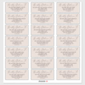Boho Pastel Peach Wedding Guest Adresetiketten Sticker (Vel)