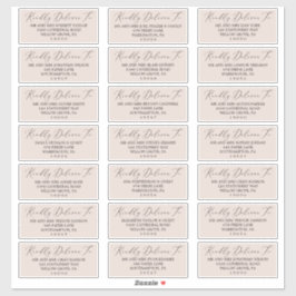 Boho Pastel Peach Wedding Guest Adresetiketten Sticker