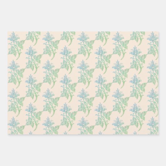 Boho Pastel Perzik Bloemenbruiloft Inpakpapier Vel (Voorkant 3)