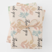 Boho Pastel Perzik Bloemenbruiloft Inpakpapier Vel (In situ)