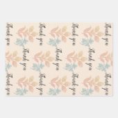 Boho Pastel Perzik Bloemenbruiloft Inpakpapier Vel (Voorkant)