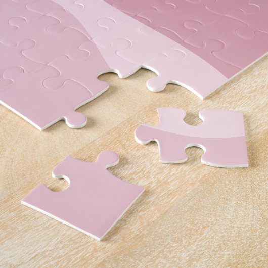 Boho Pastel Pink Landscape Mountains & Moon Sun Legpuzzel (Zijkant)