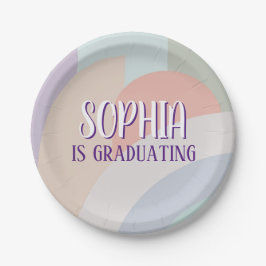 Boho Pastel Rainbow Afstuderen Papieren Bordje
