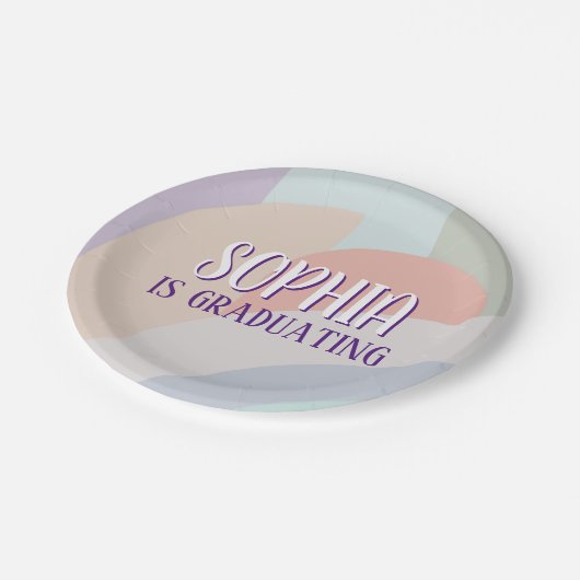 Boho Pastel Rainbow Afstuderen Papieren Bordje (Gekanteld)