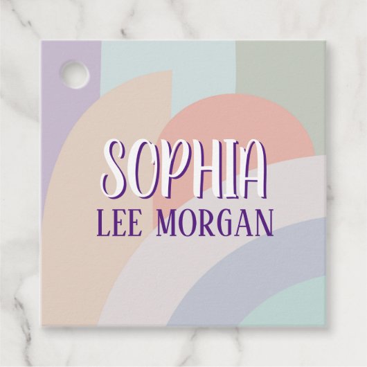 Boho Pastel Rainbow Bedankjes Labels (Voorkant)