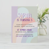 Boho Pastel Rainbow Birthday Kaart (Staand voorkant)