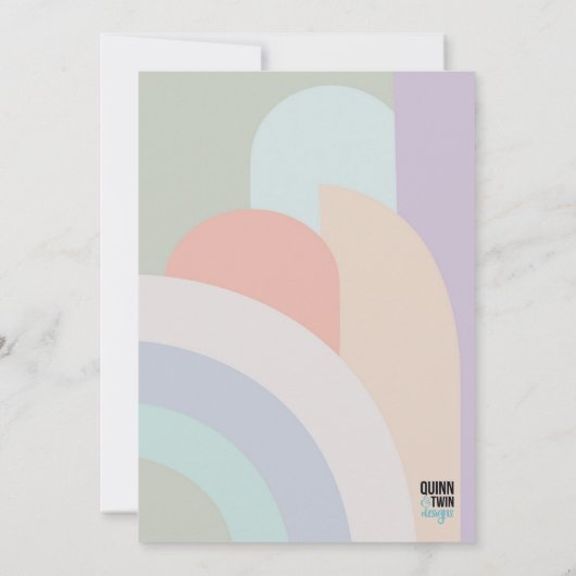 Boho Pastel Rainbow Birthday Kaart (Achterkant)