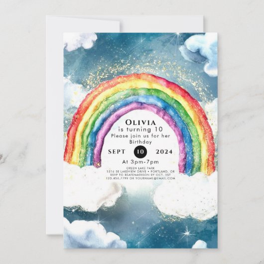 Boho Pastel Rainbow Birthday Kaart (Voorkant)