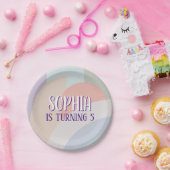 Boho Pastel Rainbow Birthday Papieren Bordje (Feest)