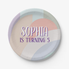 Boho Pastel Rainbow Birthday Papieren Bordje