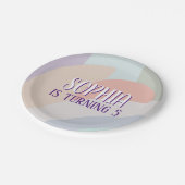 Boho Pastel Rainbow Birthday Papieren Bordje (Gekanteld)