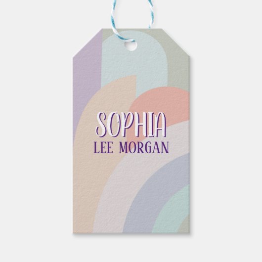Boho Pastel Rainbow Cadeaulabel (Voorkant)
