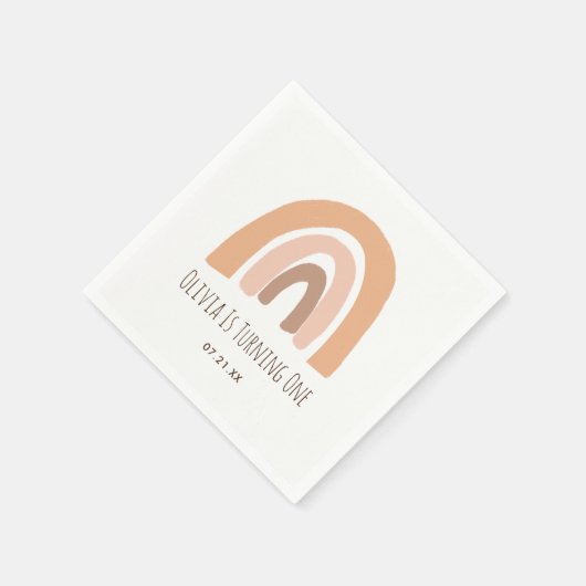 Boho Pastel Rainbow First Birthday Napkins Servet (Hoek)