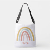 Boho Pastel Rainbow gepersonaliseerd Crossbody Tas (Voorkant)
