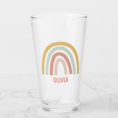 Boho Pastel Rainbow gepersonaliseerd Glas (Voorkant)